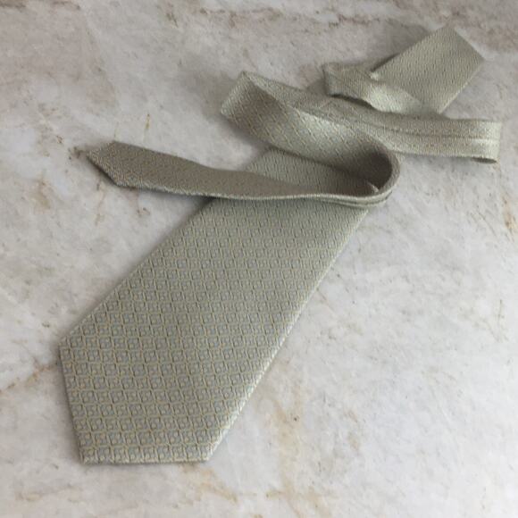 BIJOUX TERNER YELLOW, BLUE, ALL SILK NECKTIE - Picture 1 of 12